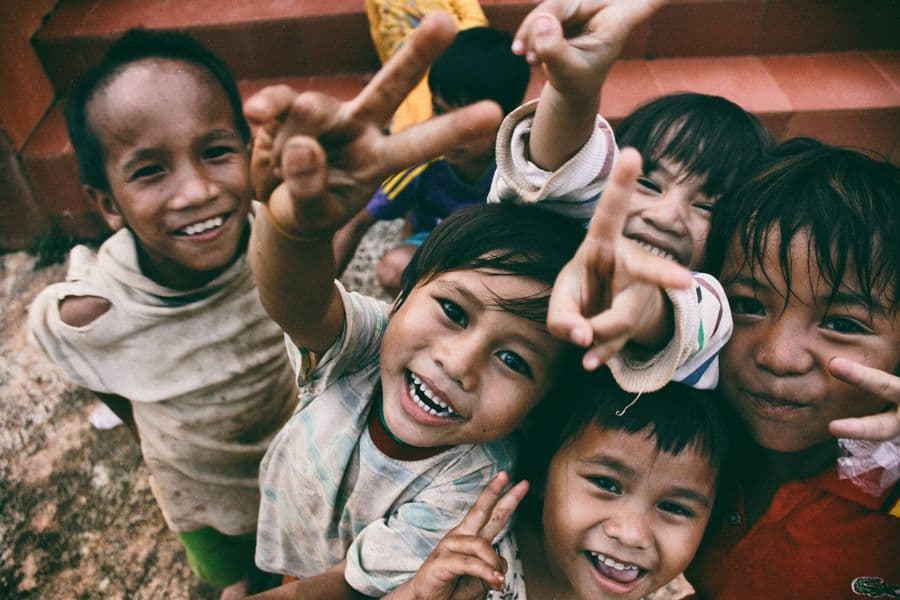 Happy students in the classroom